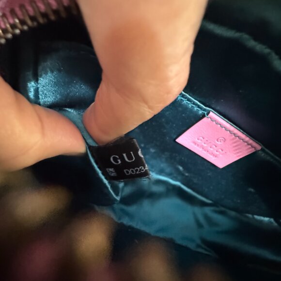 RARE Gucci Pink Velvet Marquise Crystal Mini GG Marmont Shoulder Bag - Picture 6 of 16